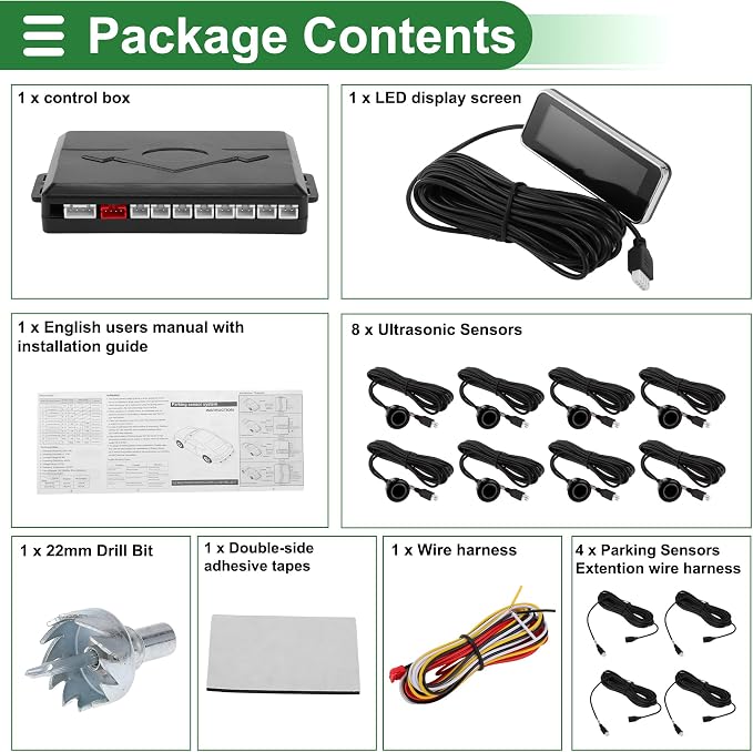 Motoforti Auto Vehicle Reverse Backup Radar System Reverse Parking Sensors - Image 8