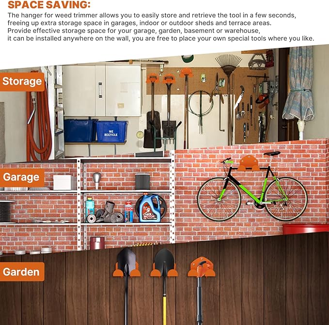 Garage Storage Garage Organizer Trimmer Rack Garden Power Tool Hanger - Image 6