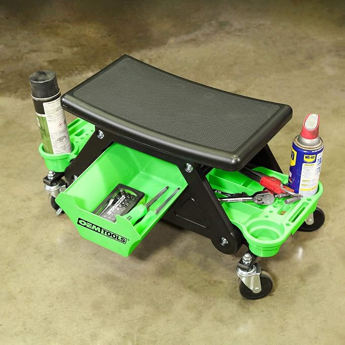 OEMTOOLS 24986 Heavy-Duty Rolling Workbench and Creeper Seat, Mechanics Stool - Image 2