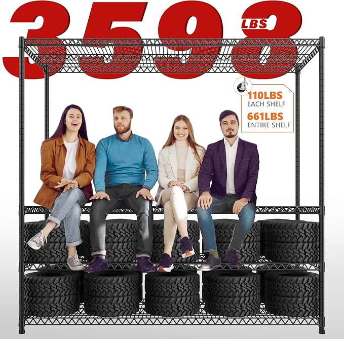 REIBII 60''W X 82.6" H Steel Heavy Duty Wire Shelving Unit - Image 5