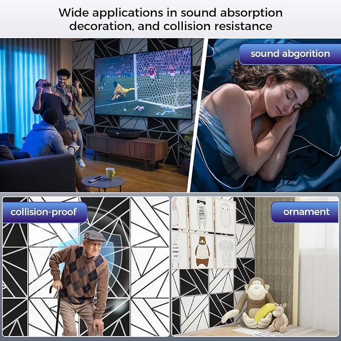 8 Pack 2-Layer Large Soundproof Wall Panels, 15.7 x 15.7 x 0.43 in Sound Proof - Image 6