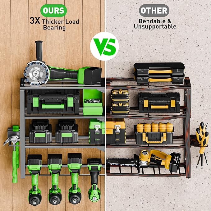 Power Tool Organizer Wall Mount, 4 Layers Tool Storage Rack - Image 4