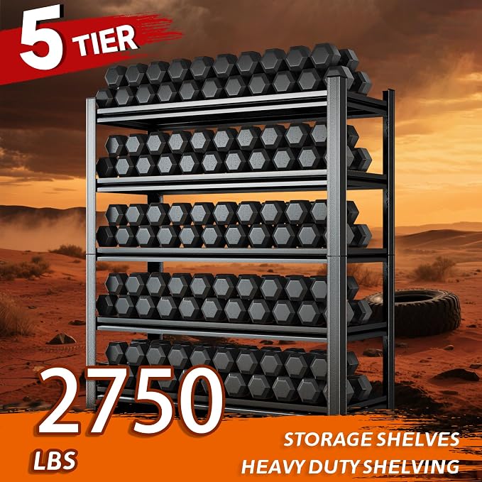 Heavy Duty 5-Tier Shelving Unit 2750LBS Capacity - Image 3