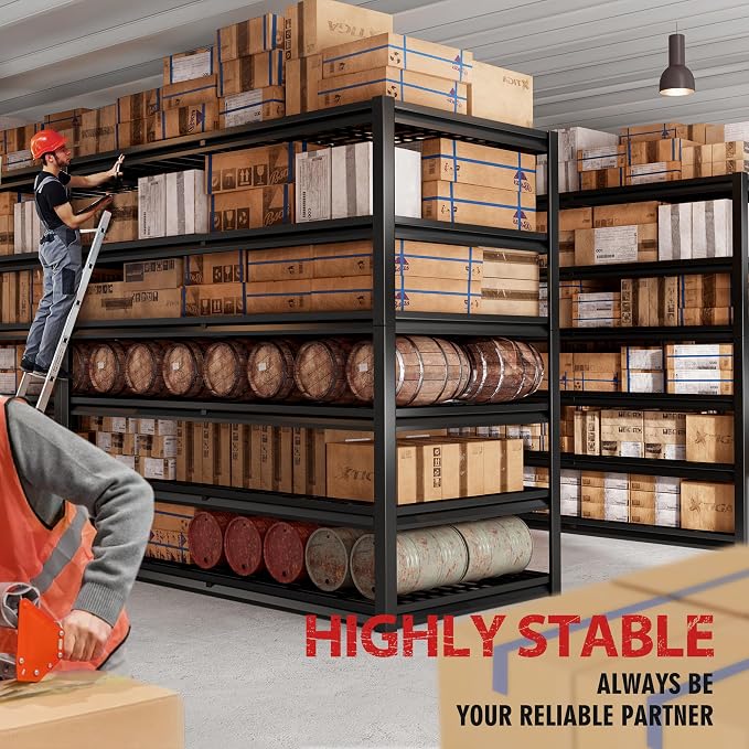 REIBII 3500LBS Garage Shelving, Adjustable Storage Shelves Heavy Duty, 6 Tier - Image 5