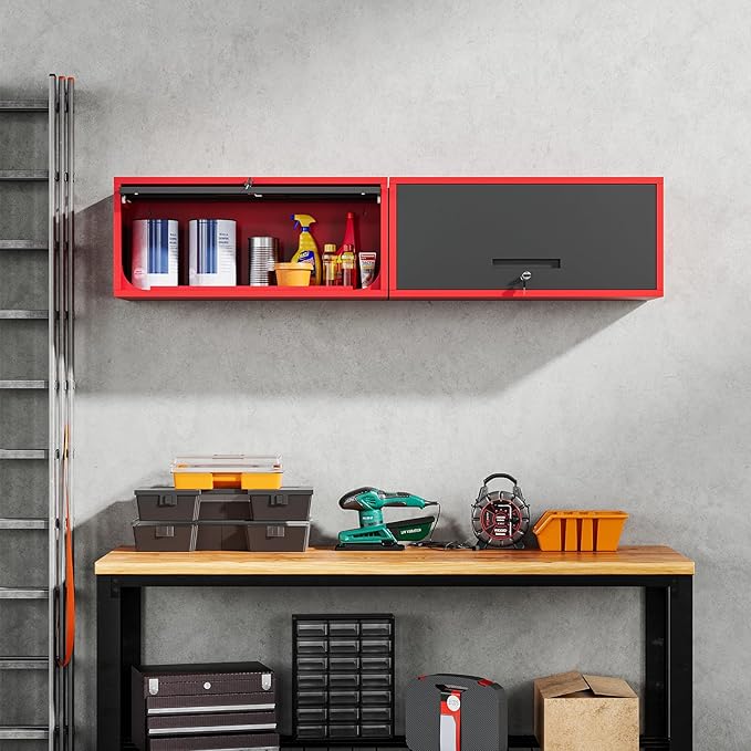 Yizosh Metal Wall Cabinet with Doors, Wall Mounted Storage Cabinet, Floating - Image 2