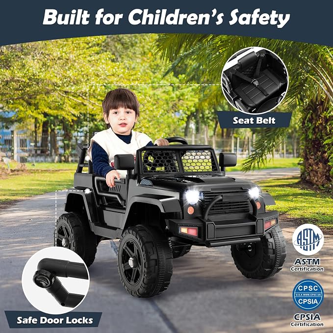 Costzon Ride on Car, 12V Battery Powered Truck Vehicle - Image 6
