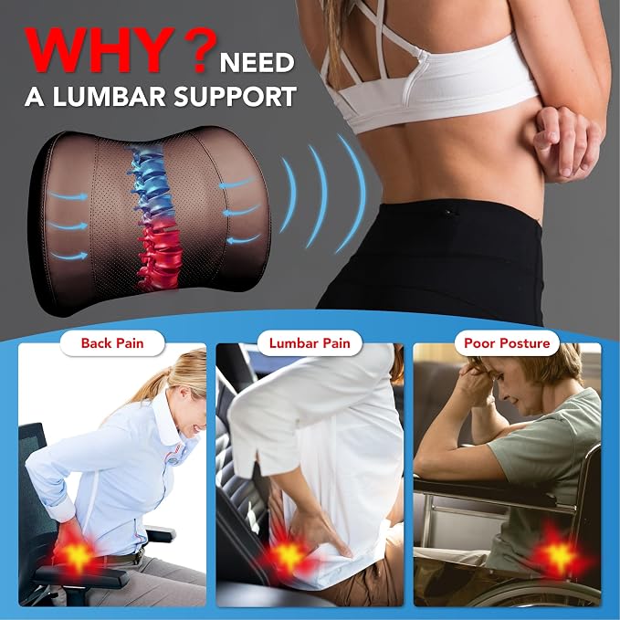 Lumbar Support Pillow for Car, Memory Foam Lumbar Pillow for Lower Back Pain - Image 3