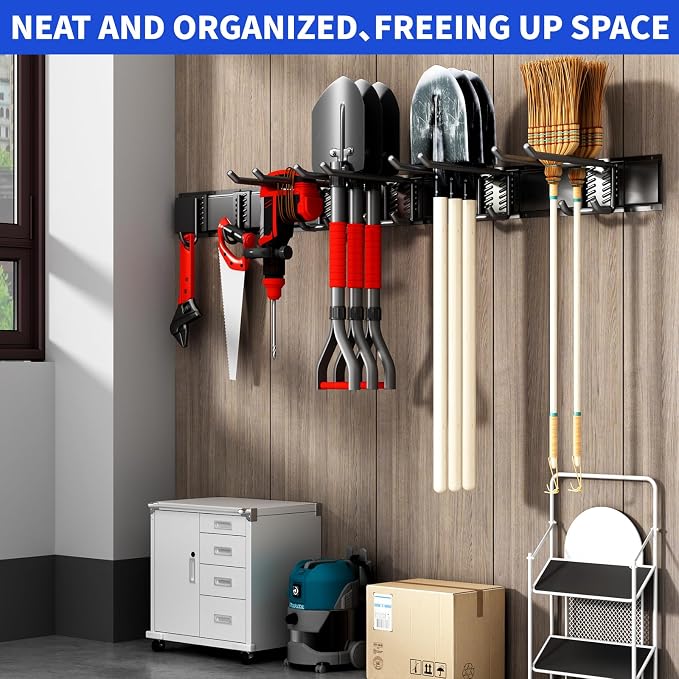 Garage Organization Tool Organizer Wall Mount, 32inch Heavy Duty Garden Tool - Image 6