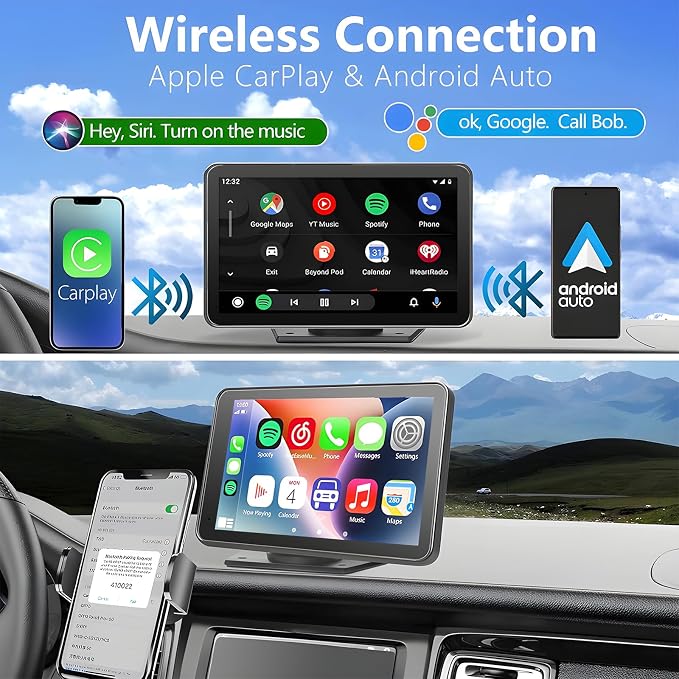 Portable Carplay Screen for Car, HD Backup Camera, GPS Navigation, Mirror Link - Image 2