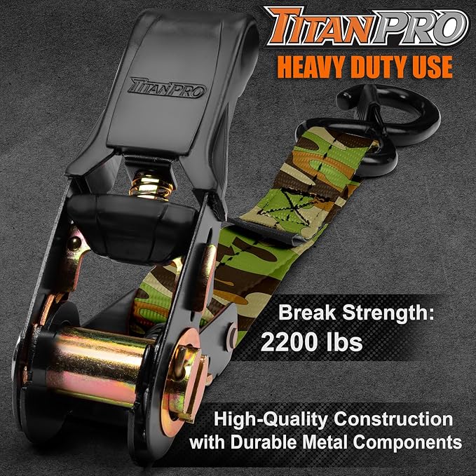 TitanPro Heavy Duty Ratchet Straps 4-Pack - Image 2