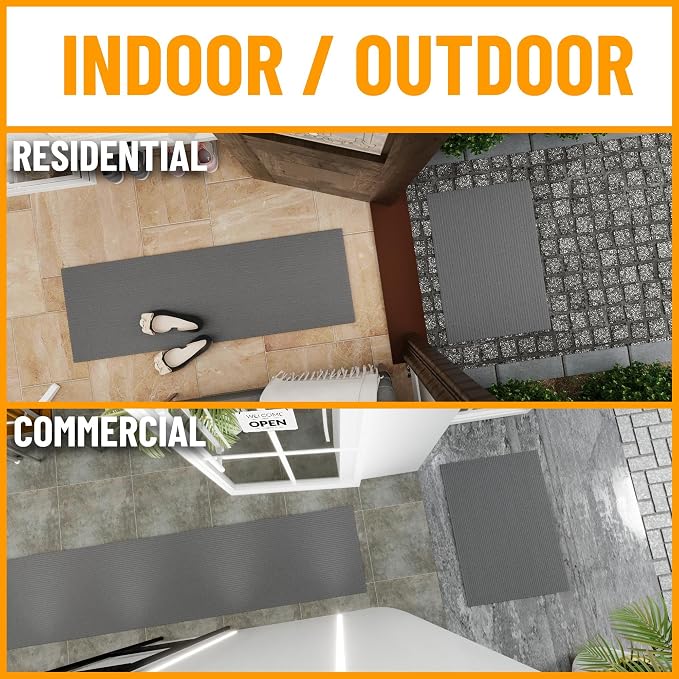 Ottomanson 6'6" x 8' Mud Mat Area Rug Scraper Carpet - Image 2