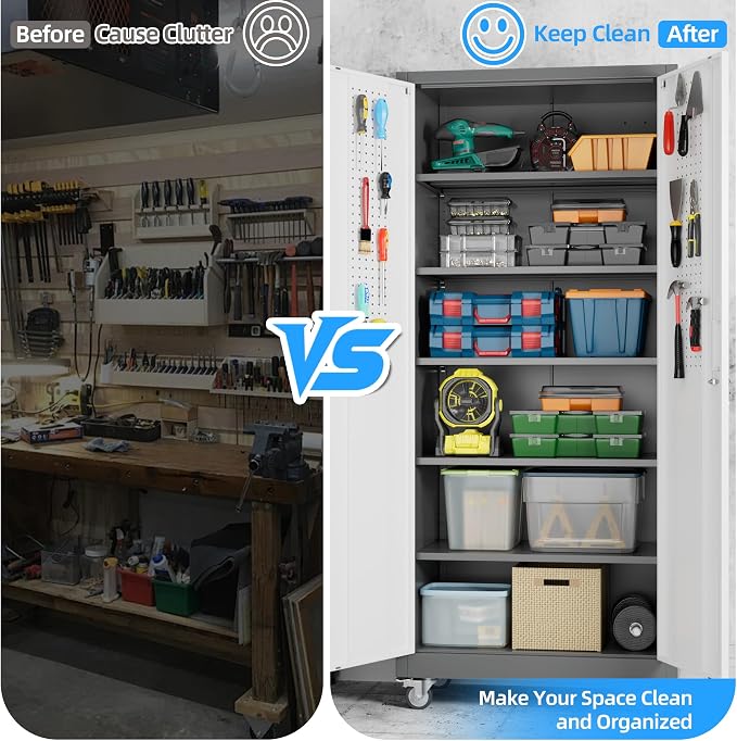 71" H×32" W×16" D Garage Storage Cabinet - Image 7