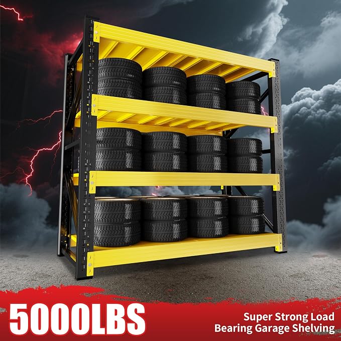 5000LBS Garage Shelving 59" W Garage Shelving Heavy Duty 4-Tier Metal Storage - Image 4