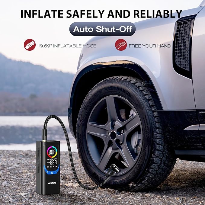 NEXPOW NP17 Portable Air Compressor, 150 PSI Digital Tire Inflator, Fast - Image 4