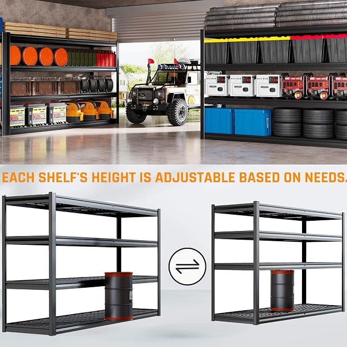 72" W Storage Shelves Heavy Duty Garage Shelving 30" D Metal Shelving Unit - Image 4