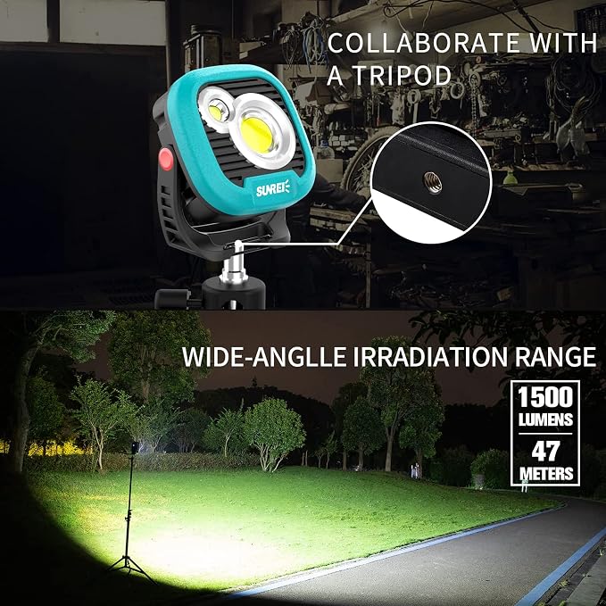 LED Rechargeable Magnetic Work Light SUNREI Mechanic Light Power Bank 180° - Image 6
