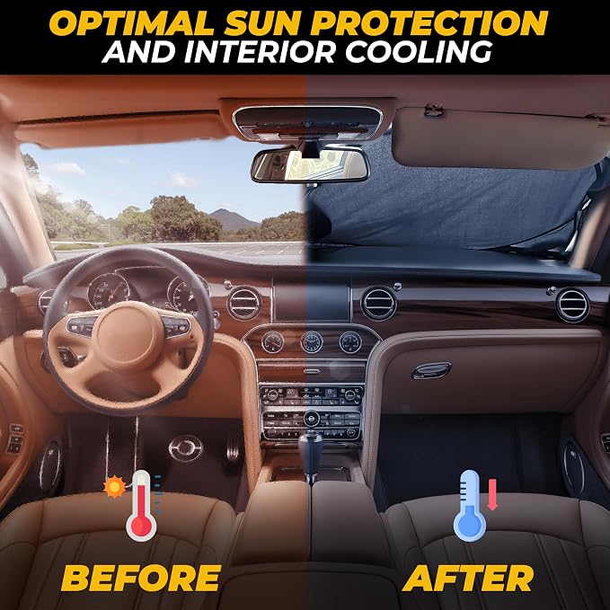 Windshield Sun Shade for Car, SUV & Truck – Patented Design Blocks 99% UV Rays - Image 6