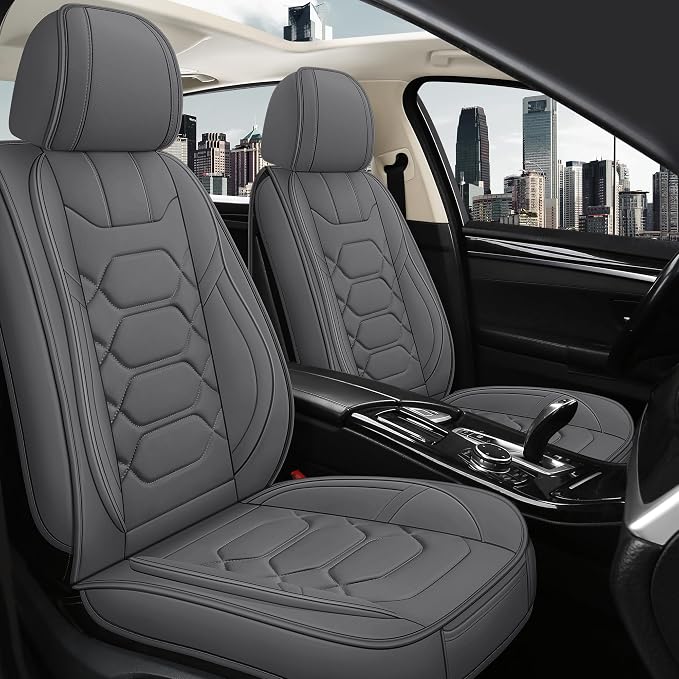 Pariitadin Leather Car Seat Covers Full Set, Waterproof Breathable Faux Leather by Pariitadin