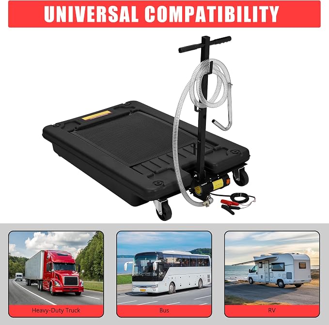 ‌17 Gal Electric Oil Drain Pan, Low Profile Mobile Oil Changing Pan - Image 7