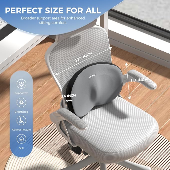 Lumbar Support Pillow for Office Chair, Memory Foam Lumbar Pillow for Lower - Image 4