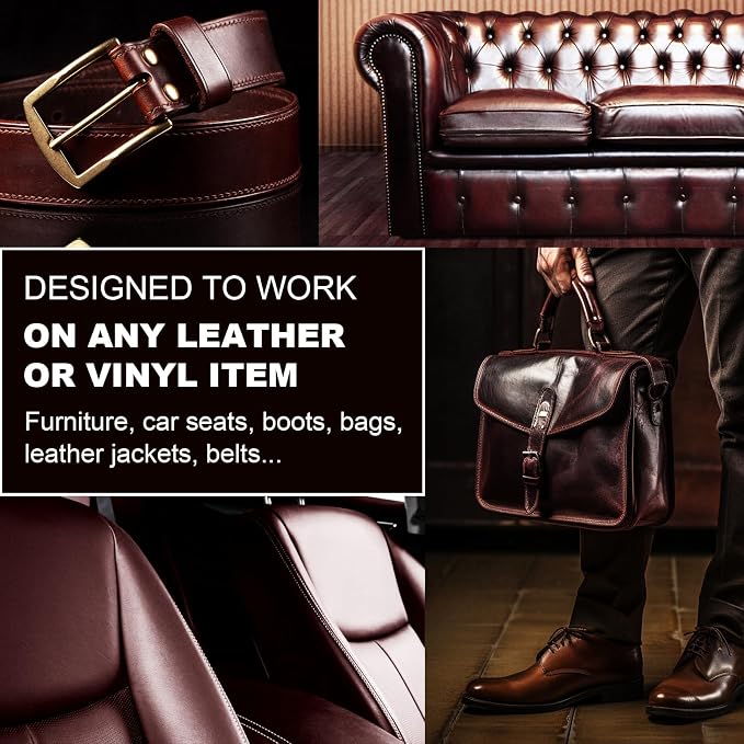 12oz Leather Recoloring Balm & 3.4oz Mink Oil Leather Conditioner kit, Medium - Image 4