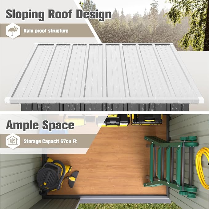 JUMMICO Metal Outdoor Storage Shed 5 x 3 FT Metal Shed - Image 4