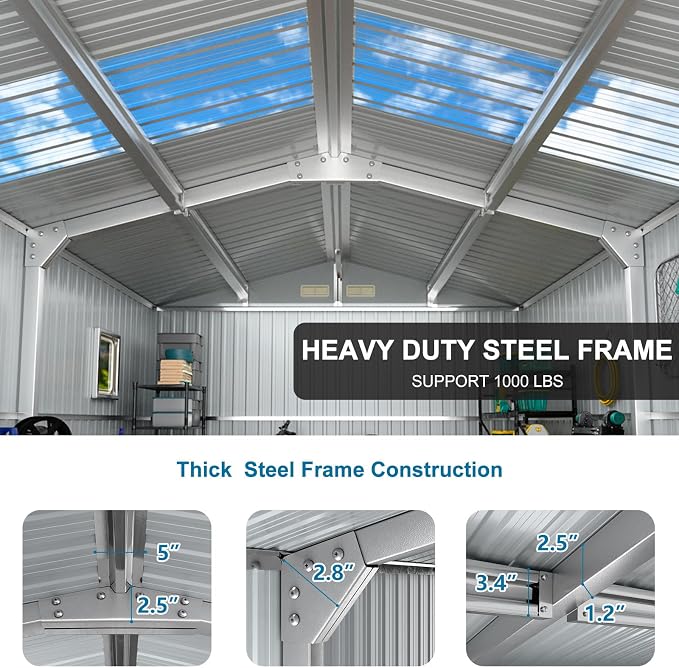 10x12 FT Metal Outdoor Shed - Image 5