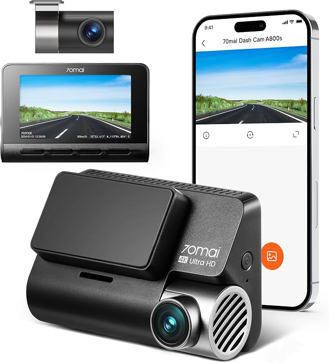 70mai 4K Dash Cam Front and Rear by 70mai