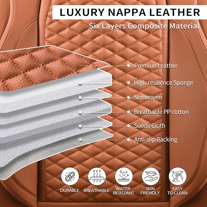 2 Packs Car Seat Covers Leather Car Seat Covers Universal Seat Covers - Image 5