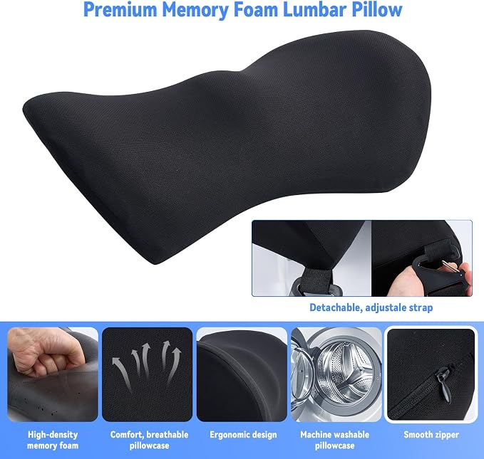 Lumbar Support Pillow for Office Chair and Car Seat, Lumbar Pillow - Image 2
