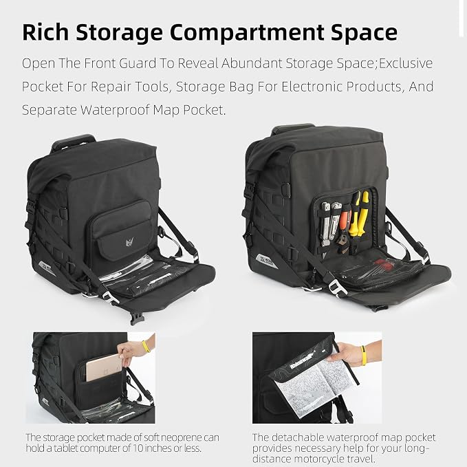 Rhinowalk Motorcycle Saddlebag 35L Waterproof, Quick Release Motorbike Side Bag - Image 5
