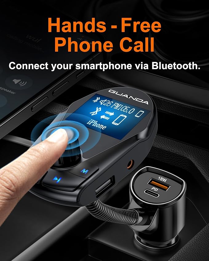 Bluetooth Transmitter Car Bluetooth Adapter, FM Transmitter Wireless Radio - Image 3