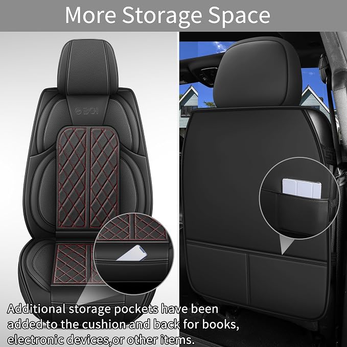 Car Seat Cover Custom Fit for Dodge Ram 1500 2500 3500 2002-2024 Faux Leather - Image 5