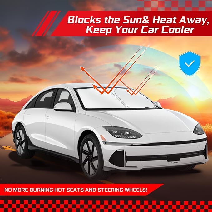 ARISMOTOR Windshield Sun Shade for Hyundai Ioniq 6 2023-2025, Custom Fit - Image 7