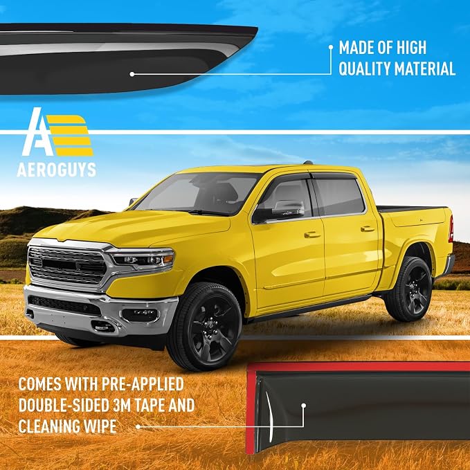 Extra Durable Window Deflectors Tape-On Window Visors Rain Guards Fit - Image 6