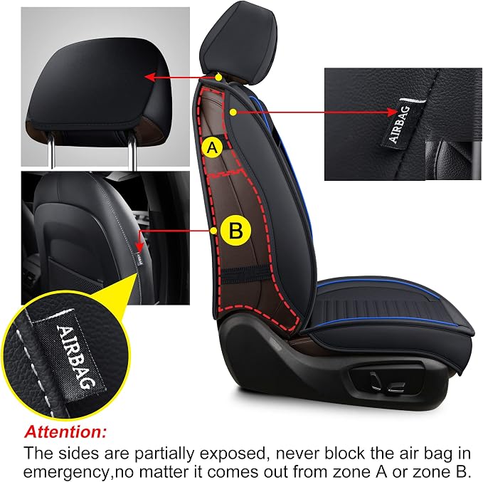 LINGVIDO Car Seat Covers, Breathable and Waterproof Faux Leather Automotive - Image 4