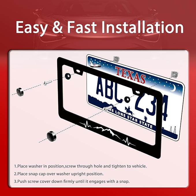 Mountains License Plate Frame Funny Mountain License Plate Holder Stainless - Image 3