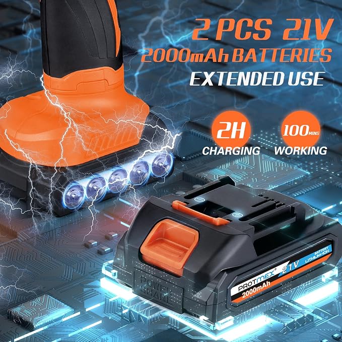 Cordless Car Buffer Polisher w/ 2x2000mAh 21V Batteries, 6 Inch Car buffer - Image 2
