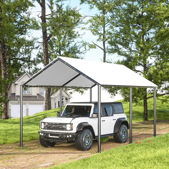 Grezone 10 x 20ft Heavy Duty Carport, Portable Car Tent Garage, All Season UV by GREZONE
