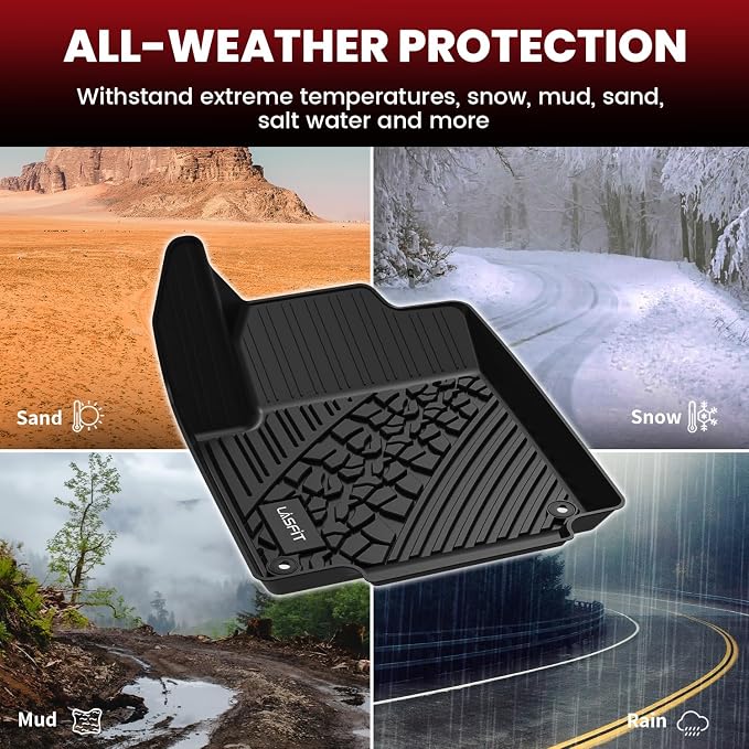 LASFIT Floor Mats for Jeep Cherokee 2015-2023 All Weather TPE Custom Fit Car - Image 7