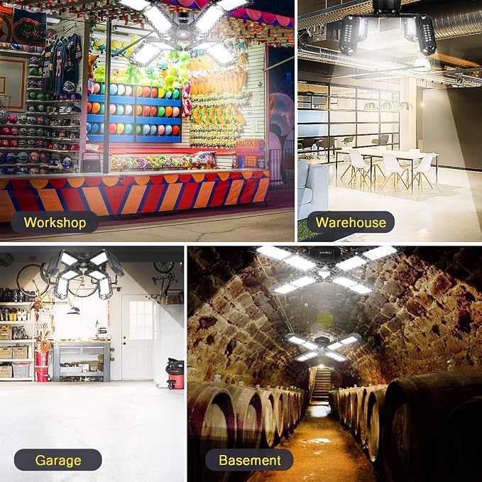 LED Garage Light, Super Bright Screw in E26/E27 Ceiling Shop Work Lamp - Image 6