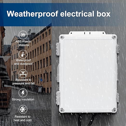 Outdoor Electrical Junction Box, ABS Water Resistant Enclosure - Image 3