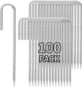 12 inch Stakes Heavy Duty 100-Pack J Hook Metal Fence Stake by Besitu