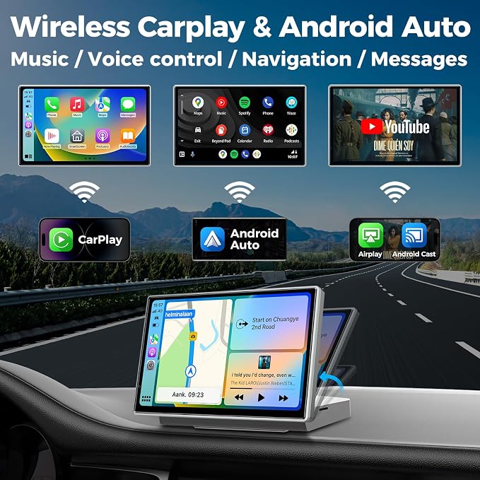 7" Wireless Apple CarPlay Android Auto Screen - Image 2