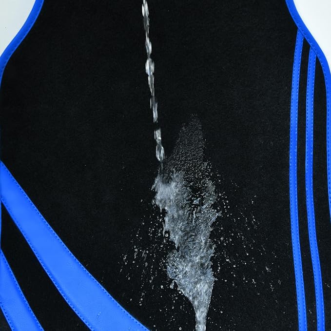 CAR PASS Faux Leather Car Mats Blue Edge Waterproof Car Floor Mats Car Carpet - Image 9