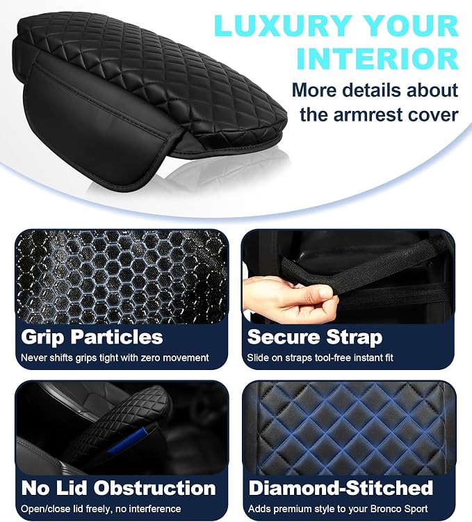 Armrest Cover for Ford Bronco Sport 2021-2025 Center Console Pad - Image 5