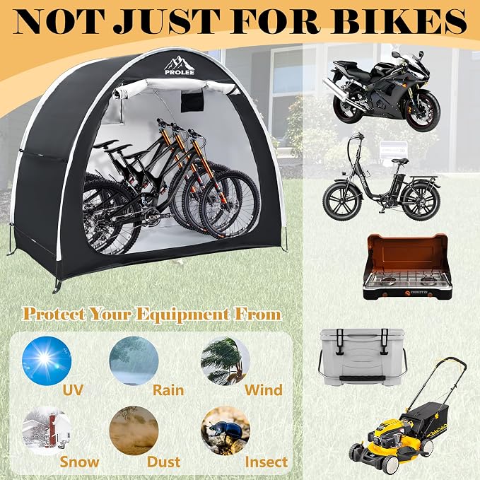 PROLEE Bike Shed 6.6FT, Waterproof Oxford Fabric Storage Tent - Image 2