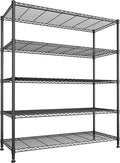 45 "W Storage Shelves 5 Tier Wire Shelving Unit Adjustable Metal Shelving Wire by Durayloly