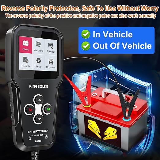 KINGBOLEN BM520 6V 12V 24V Car Battery Tester, 100-2000 CCA Automotive Load - Image 8