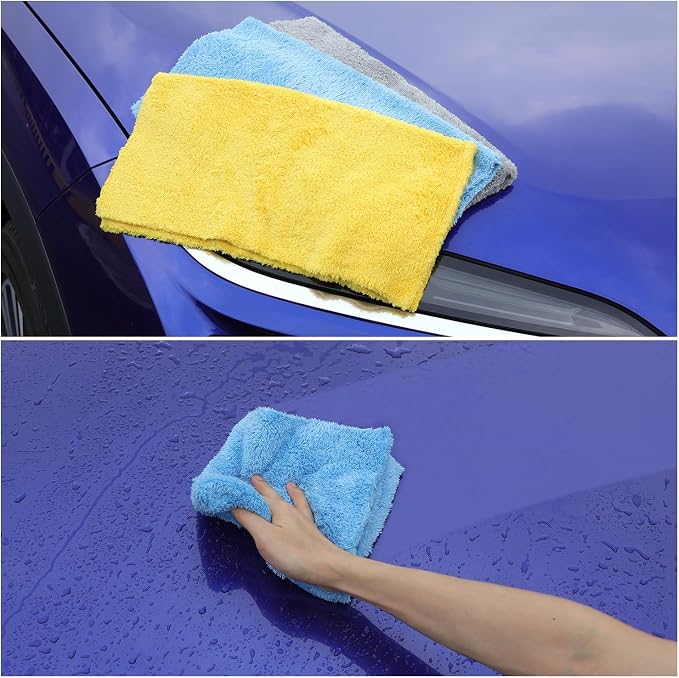 Microfiber Towel for Car Cleaning, Cleaning Supplies Upgraded 450gsm Ultra-Thick - Image 6